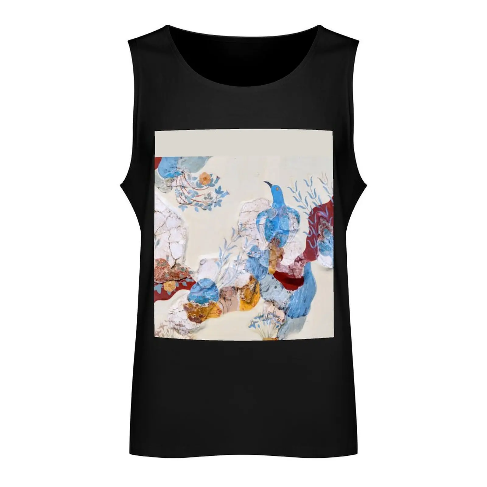 Minoan Blue Bird Fresco Knossos Tank Top gym wear men gym for men