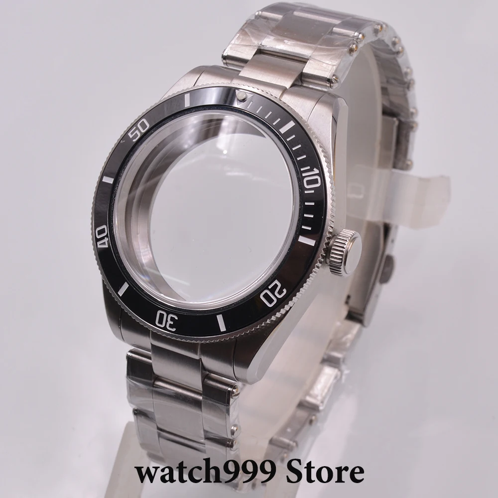 

39mm bezels of various types Sapphire glass Stainless steel Silver Watch Case Fit NH34 NH35 NH36 PT500 ETA2824 Movement