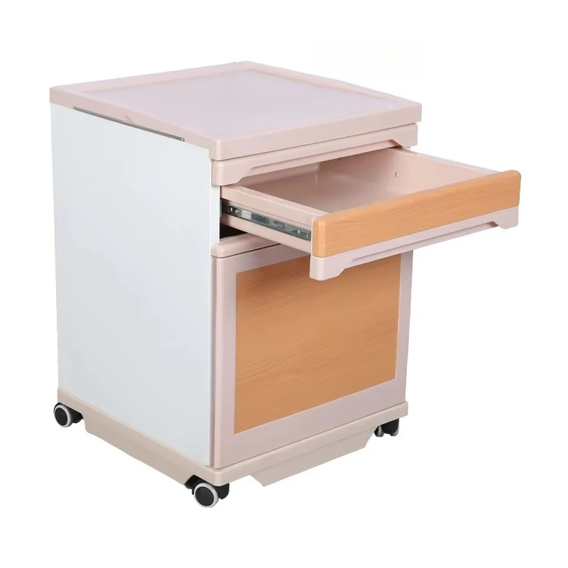 

Compact Medical Bedside Storage Cabinet - Single Drawer & Cabinet Design with Silent Wheels for Hospital