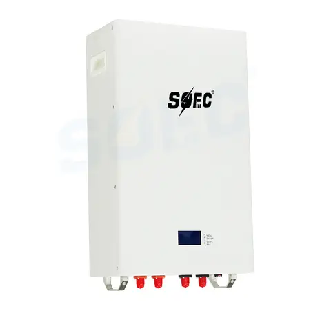 แบตเตอรี่เก็บพลังงานแสงอาทิตย์ SOEC 5KWH Powerwall 10KW 48V 200AH ลิเธียม พร้อมระบบ BMS RS485 CAN สำหรับระบบไฮบริดพลังงานแสงอาทิตย์