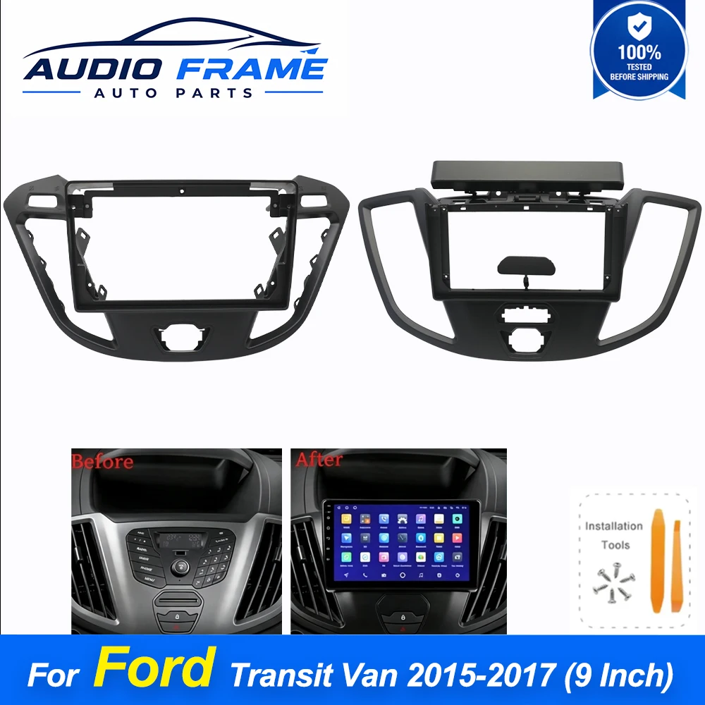 9 Inch Android Car Stereo Radio For Ford Transit Van 2015-2017 Multimedia Video Player Screen Mounting Frame Wiring Harness Kit