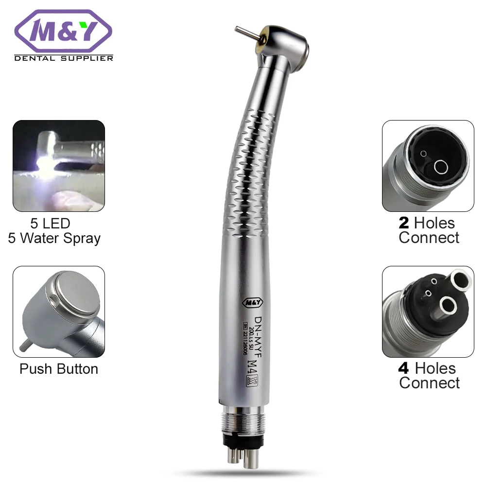 

Self-Power E-generator Dental high speed LED handpiece 5 Leds 5 Water Sprays High Speed air Turbine 2/4 Holes Dental Cartridge