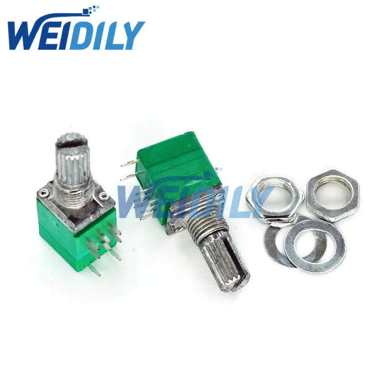 5PCS RV097N B10K B50K B100K 10K 50K 100K With Switch Audio 8pin Shaft 15mm Amplifier Sealing Potentiometer