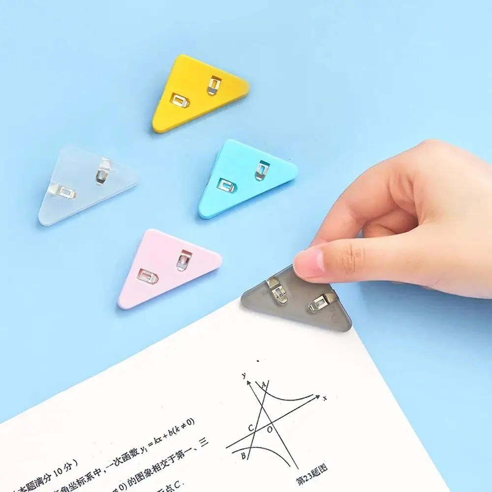 Creativity School Stationery Transparent Page Holder Binder Clip Corner Clip Index Clamp Clip Triangle  Clip