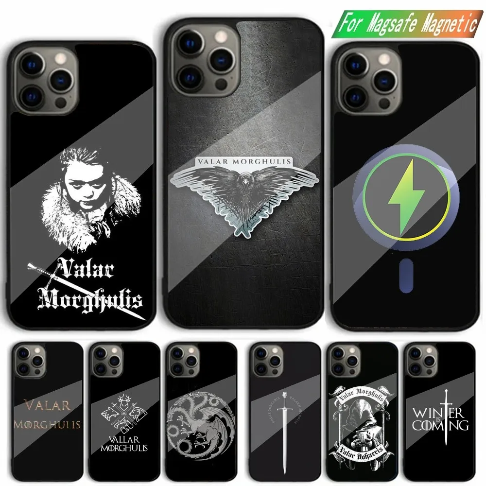 V-Valar Morghulis Phone Case For iPhone 15,14,13,12,11,Plus,Pro,Max Mini Magsafe Magnetic Wireless Charging