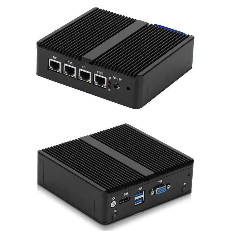 Mini host quad-core j4125 mi ni co mputer fanle ss n4000 sm all ho st industrial control soft ro uting mini pc