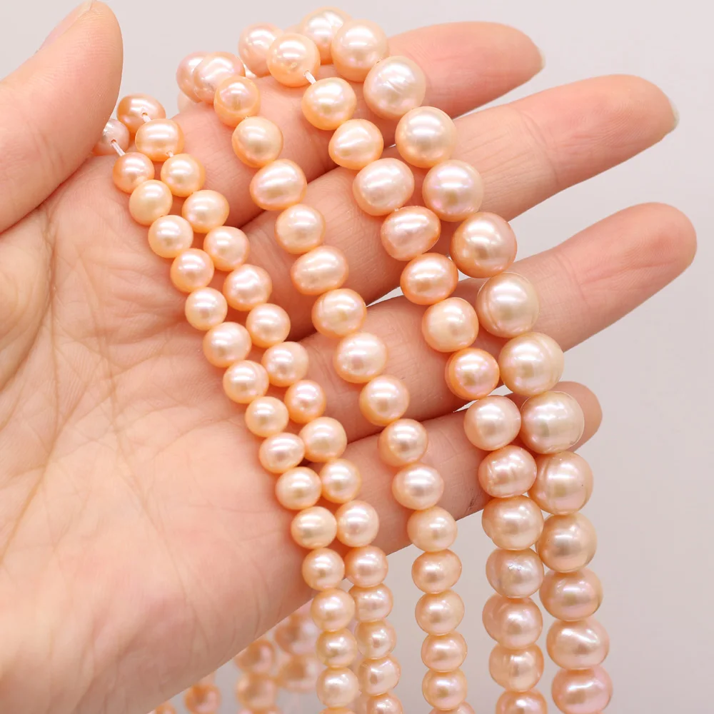 AA White pink purple Round Beads Natural Freshwater Pearls Beads for Jewelry Making Supplies DIY Women Necklace Charms Bracelet