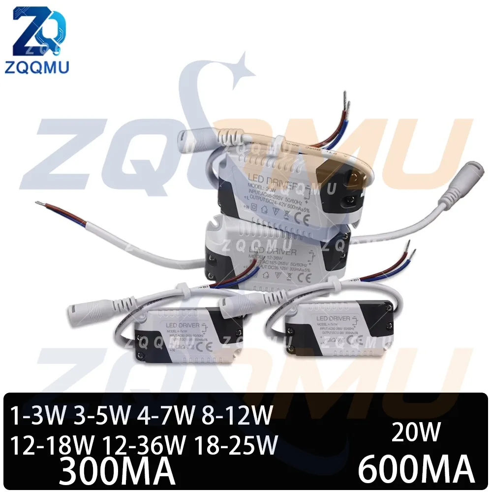 LED driver AC 85-265V 1-3W 3-5W 4-7W 8-12W 12-18W 12-36W 18-25W 20W LED Transformer Power Supply Ceiling Light Constant Current