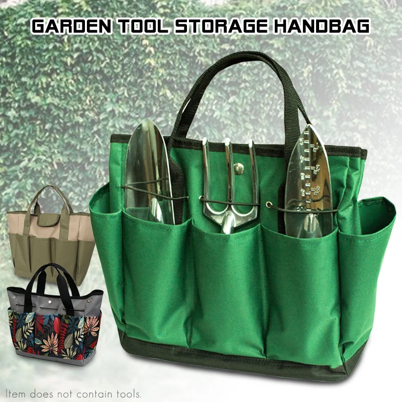 Garden Tool bag Organizer Multifunctional Portable Tool Storage Green Oxford Wall Hanging Storage Bags Pockets for Home Garden