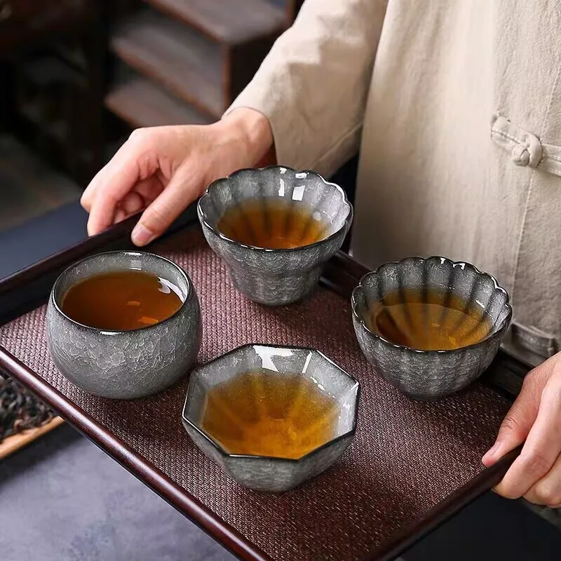 Black Ice Master Cup Single Cup Ice Crack Kung Fu Tea Cup Tea Cup Ceramic Personal Tea Cup