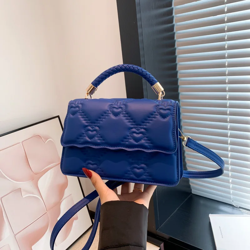 

Fashion Shoulder Bag Urban Trend Fashion Underarm Small Fresh Sweet Diamond Lattice Small Square Bag Solid Color Female Bag