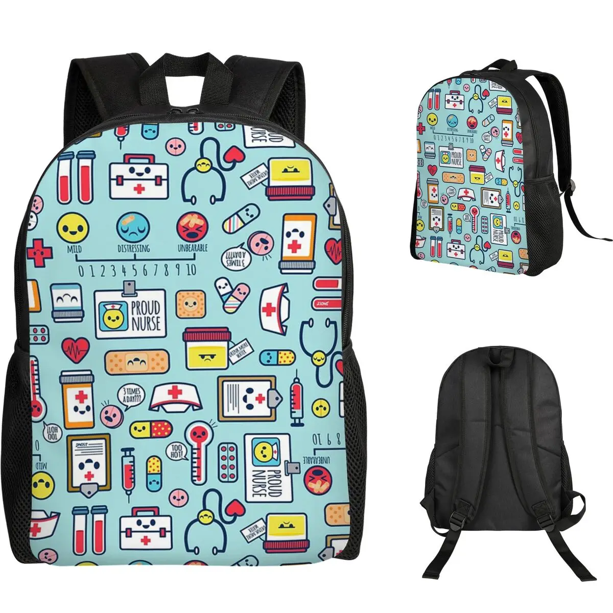 

Proud To Be A Nurse Surface Pattern Design Синий студенческий рюкзак Школьная сумка Туризм Путешествия Рюкзак Мужчины Женщины Книжная сумка Сумка на плечо