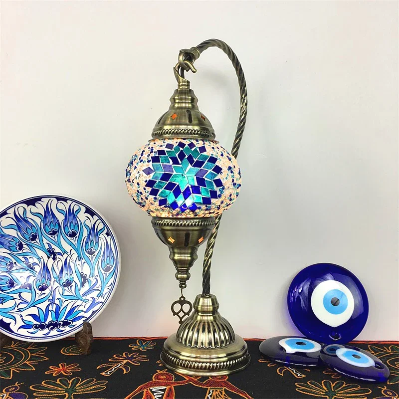 Modern Handmade Decorative Tiffany Light Turkish Moroccan Mosaic Table Lamp For Desk Bedside