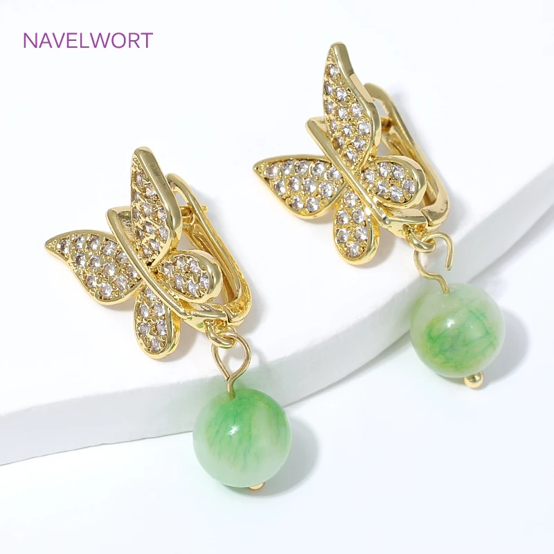 18K Gold Plated Fan Shape Flower Earwires Earring Fixtures,Brass Basic Fasteners Earring Hooks Clasps,DIY Jewelry Materials view 6