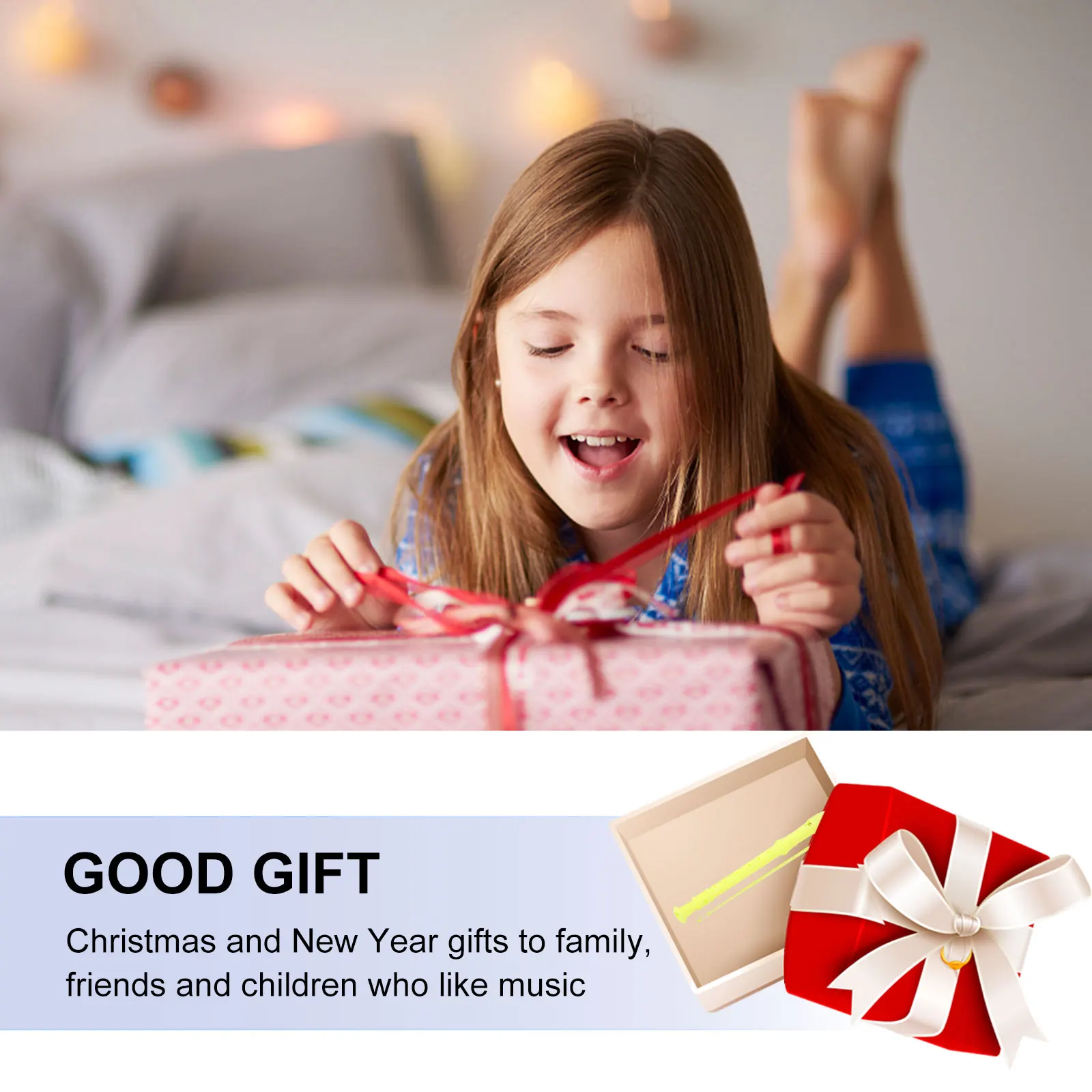 

1Set Kid Soprano Recorder 8 Hole ABS Clarinet Plastic Educational Music Instrument Helps Improve Hearing Coordination