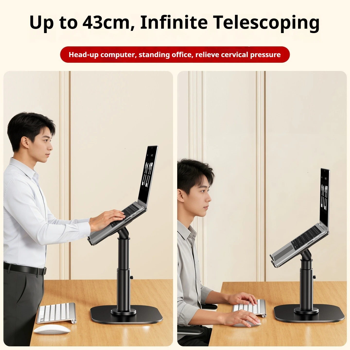 Eary Adjustable Laptop Stand Riser Portable Metal Computer Stand for Desk Ergonomic Notebook Holder for MacBook Air Pro 11-17.3