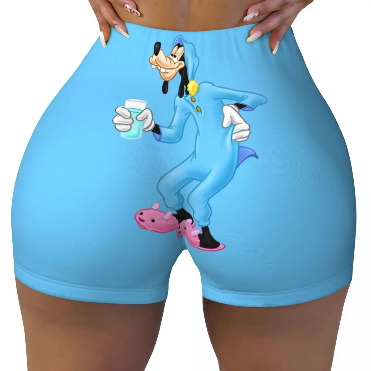 

Custom Women Goofy Goof Workout Yoga Shorts Anime Cartoon Gym Athletic Volleyball Biker Shorts