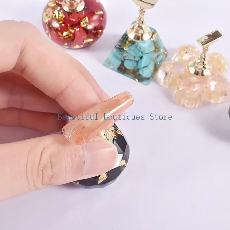 U4LF Fake Nails Tips Practice Holder Resin Mold for Press On Nails,Crystal Epoxy Mold DIY Nail Display Stand Silicone Mold