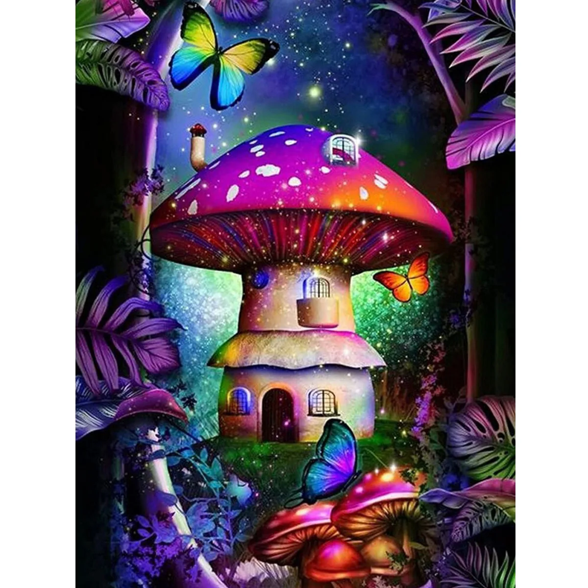 

Sunature 5D Full AB Square Round Drills Mushroom House Diamond Painting (4-10 AB Colors)