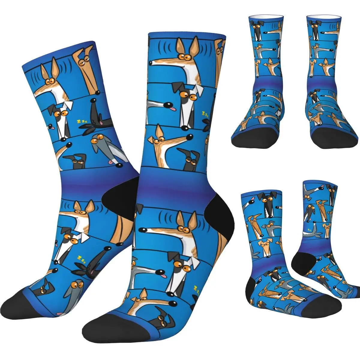 Heads Up! Assorted Items Socks Funny Happy Greyhound Whippet Lurcher Dog Socks Hip Hop Spring Summer Autumn Winter Socks Gifts