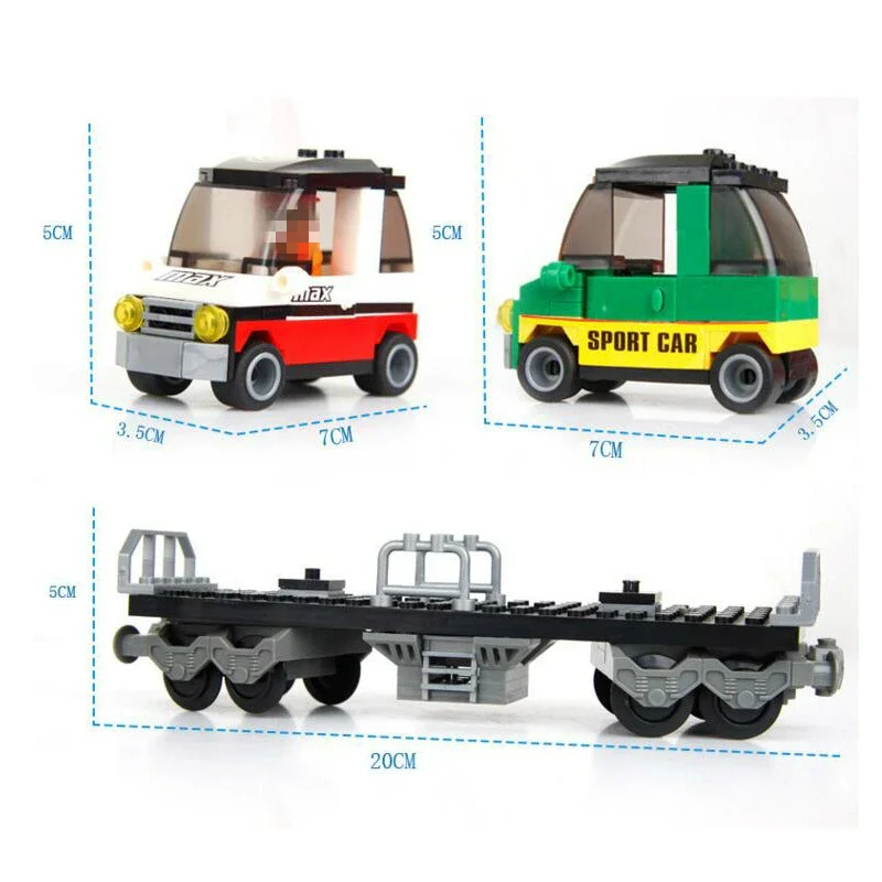 Juegos de bloques de construcción de modelos de trenes para niños, coches de tren de carga, Kits de ladrillos de construcción, rieles, pistas de ciudad, Compatible con todas las marcas, juguete para niños