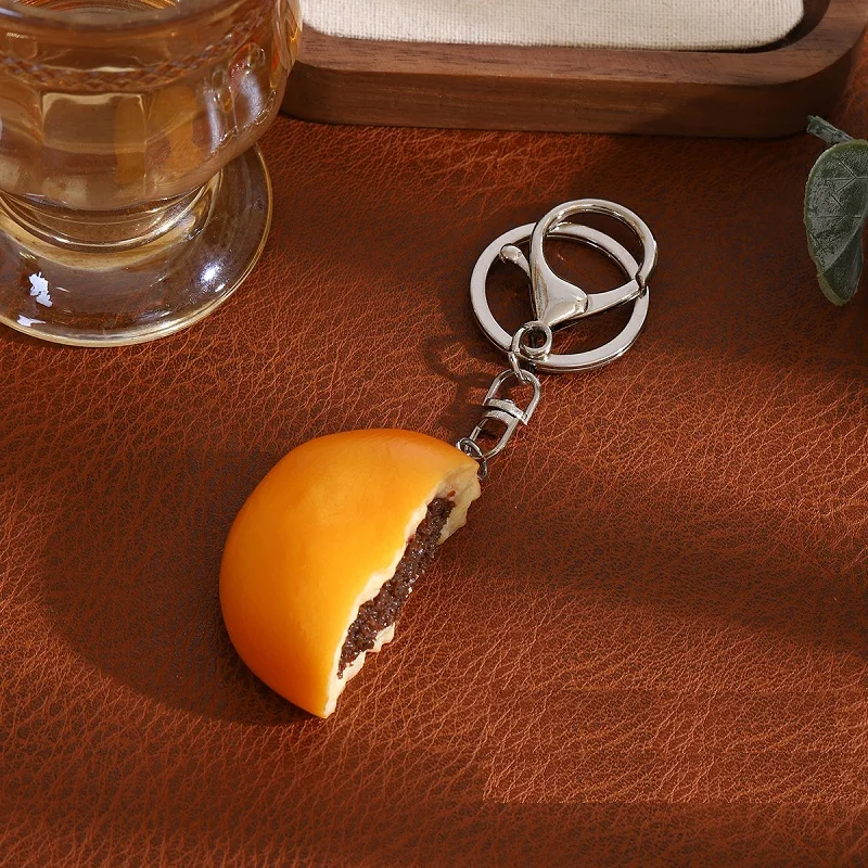 1PC Realistic Creative PVC Mini Dorayaki Keychain Food Toy Model DIY Backpack Accessory Photography Food Prop