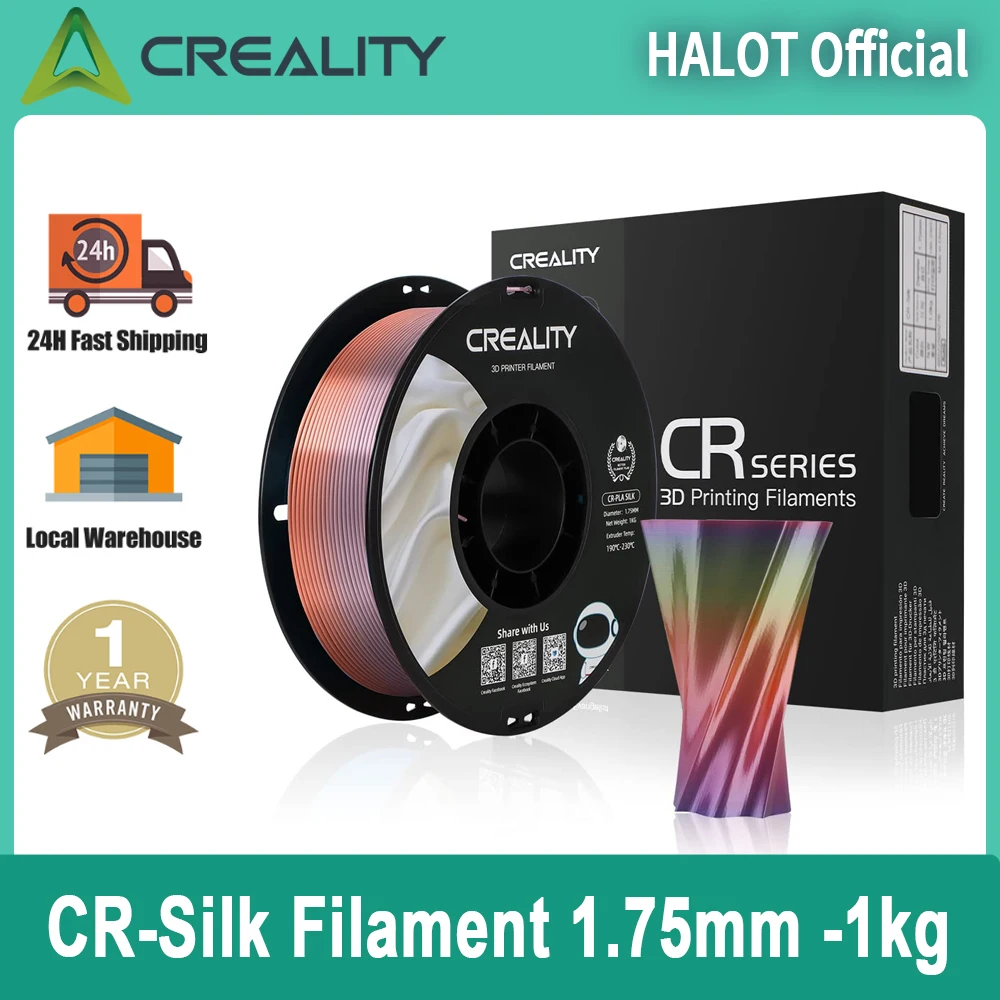 Creality Silk Dual Color PLA Filament 1.75mm No-Tangling Strong Bonding Silky Touch High Accuracy CR-Silk 3D Printer Filament