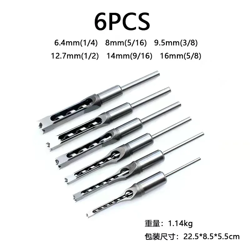 hit productHSS Square Auger Mortising Chisel Drill Bit Woodworking Router Bits with Twist Feature for Woodworking
