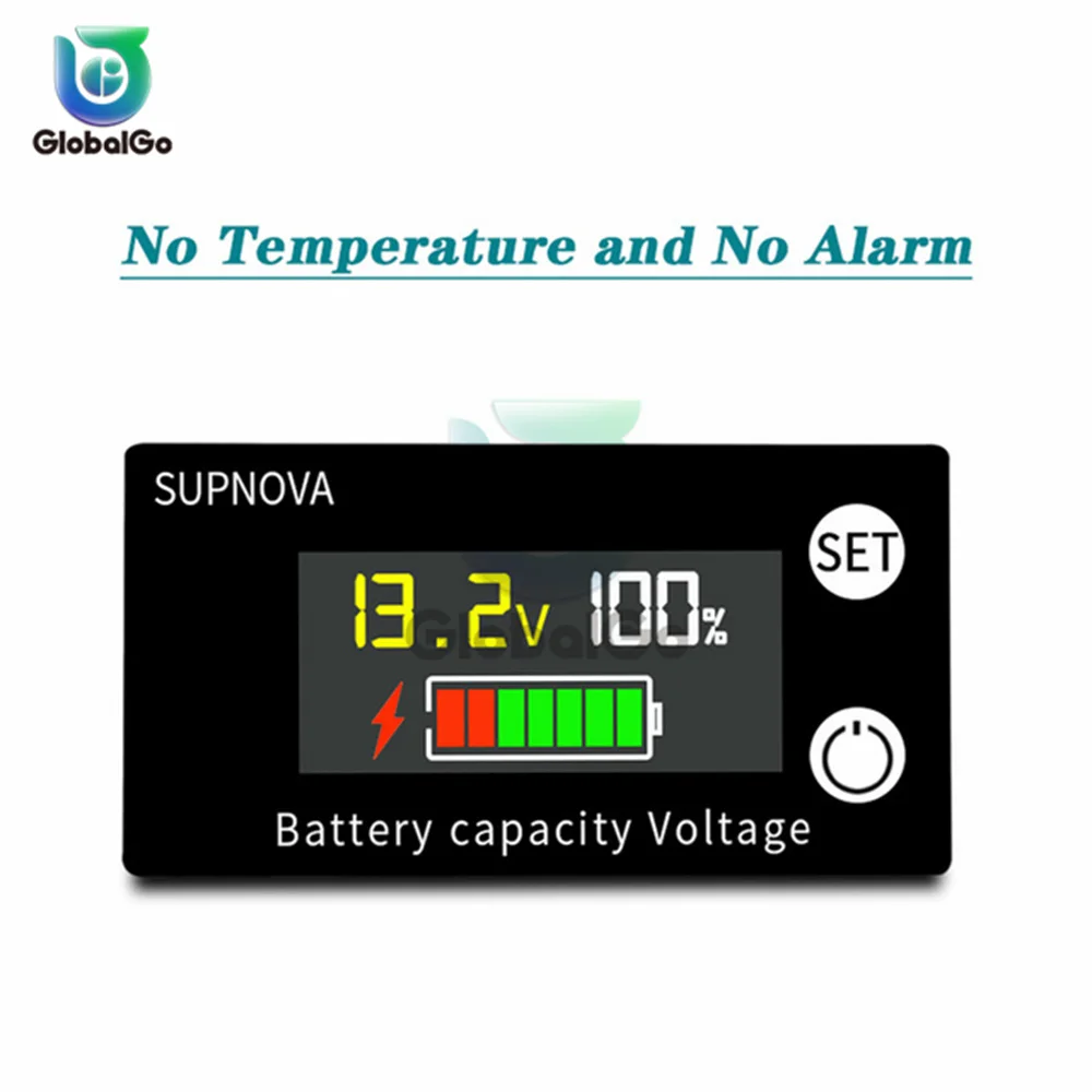 Wskaźnik naładowania baterii LCD DC 8V-100V kwasowo-ołowiowy litowo LiFePO4 motocykl samochodowy woltomierz wskaźnik napięcia 12V 24V 48V 72V