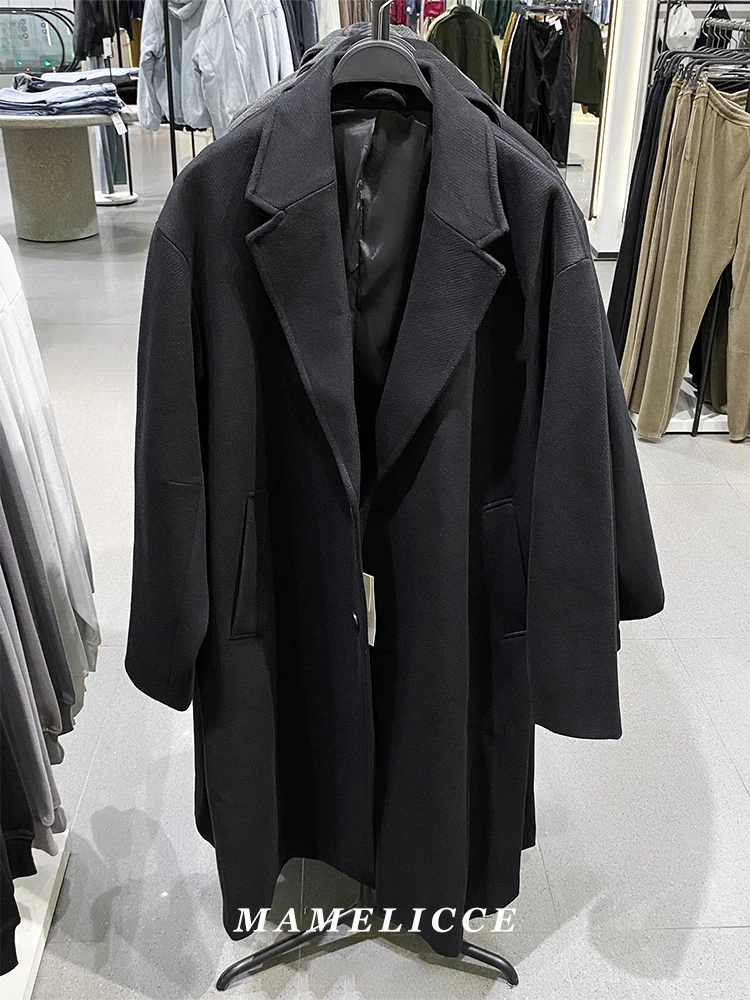 

MAMELICCE оригинальный дизайн мужское зимнее пальто средней длины в минималистском классическом стиле мужской плащ свободные топы длинные пальто мужские зимние