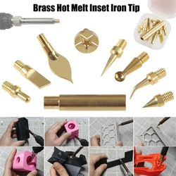 9Pcs Heat Insert Nut Iron Tip Brass Hot Melt Heat Set Insert Tool Soldering Iron Tip 3D Printing Finishing Tool Trimming Heads