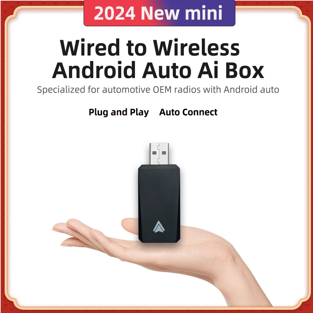 

New Upgraded 6.0 Mini Wired to Wireless Android Auto for Wired Android Auto Car Smart Ai Box Bluetooth WiFi Auto connect Map