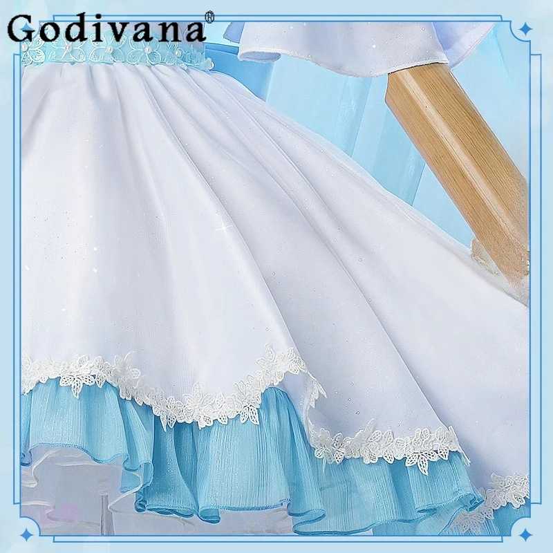 女性パーティーロールプレイドレスセットアニメゲーム原神インパクト衣装女性の夏のゴージャスな甘いウェディングドレスフルセット