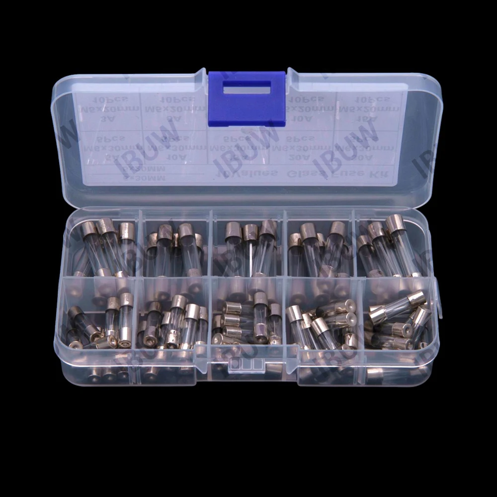 10Valus 3A-30A 6x30mm 5x20mm 250V Glass Fuse, Fuse Tube, 3A 5A 8A 10A 15A 5A  5*20mm 6*30mm 10A 15A 20A 30A