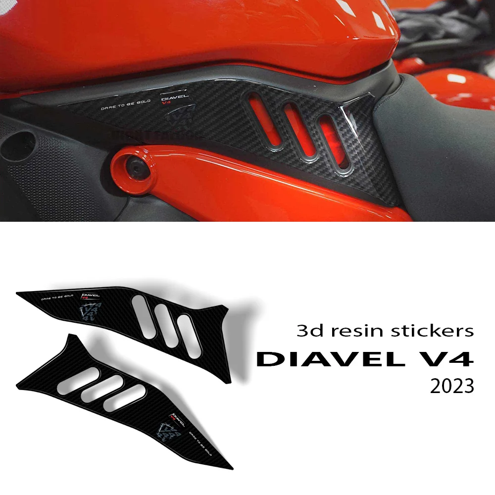 

2023 diavel v4 Motorcycle Accessories Side Area Protector 3D Epoxy Resin Sticker Kit For Ducati Diavel V4 2023-