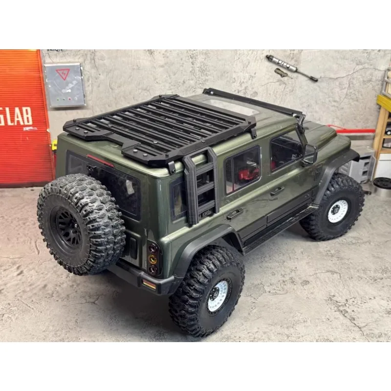 Caja de herramientas de escalera lateral de portaequipajes de techo de aluminio para coche trepador de control remoto YK4084 1/8 212, accesorios de decoración de actualización de Metal modelo a escala