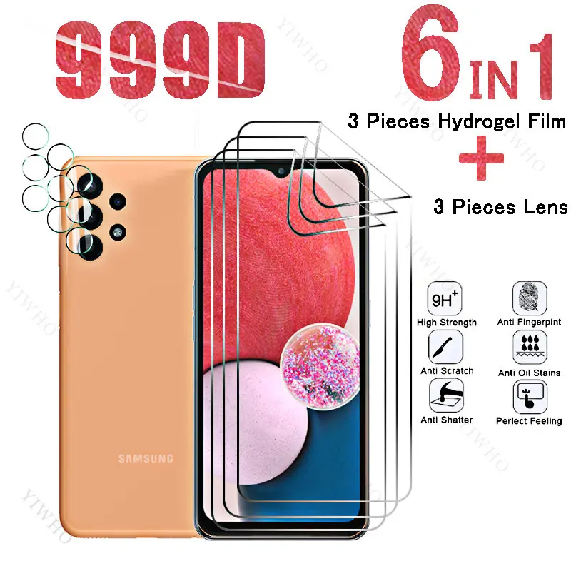 

6in1 Full Cover Front Hydrogel Film for Samsung Galaxy A13 Safety Screen Protector for Samsung A 13 SM-A135F 6.6" Camera Lens HD
