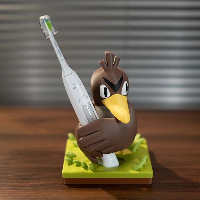 Pokemon Farfetch'D Electric Toothbrush Holder Cute Cartoon Desktop Toys Ornament Bathroom Stand Collectible Gift For Fans Decor