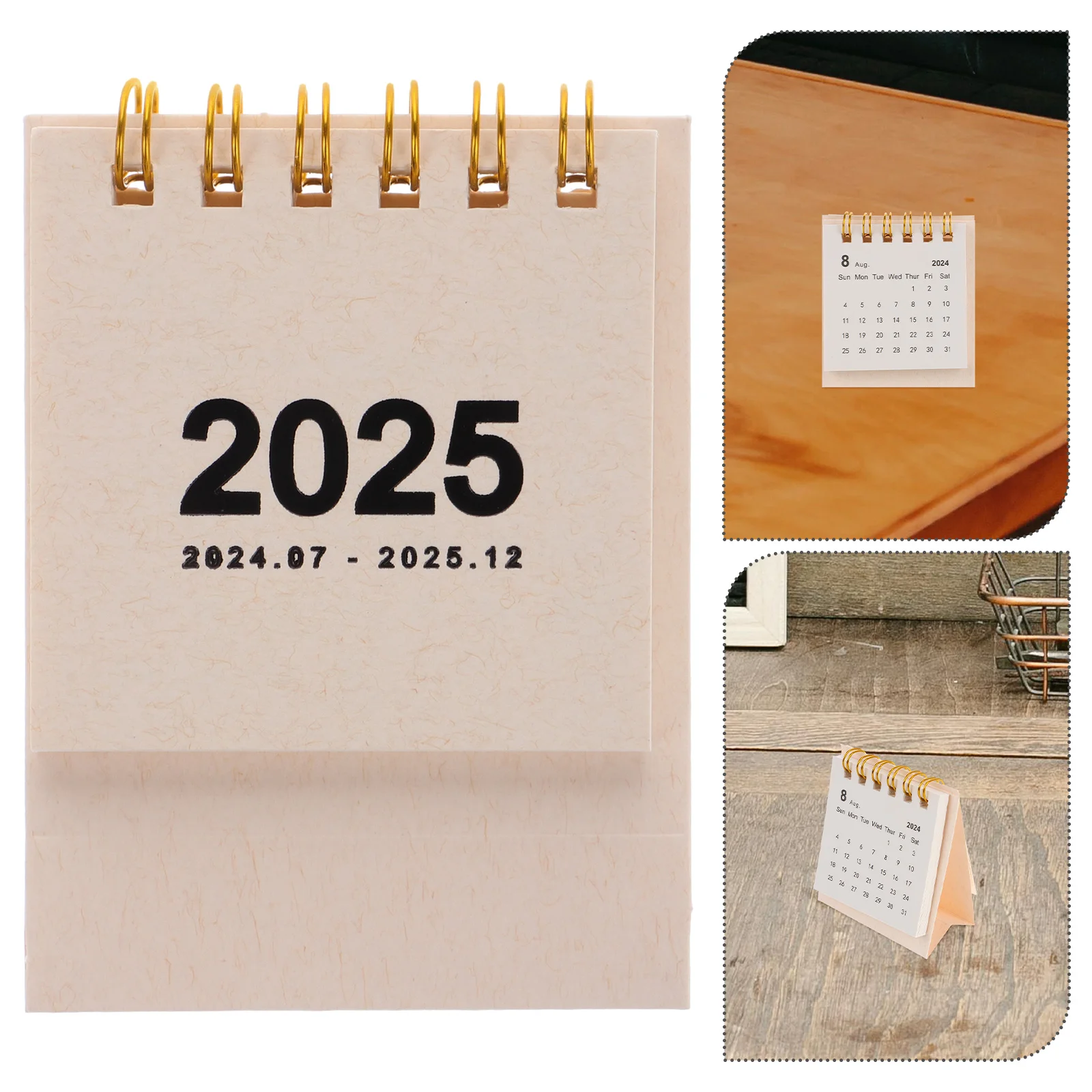 Small Desk Calendar Standing Flip Desktop for Digital Pocket Paper Mini on Table Office