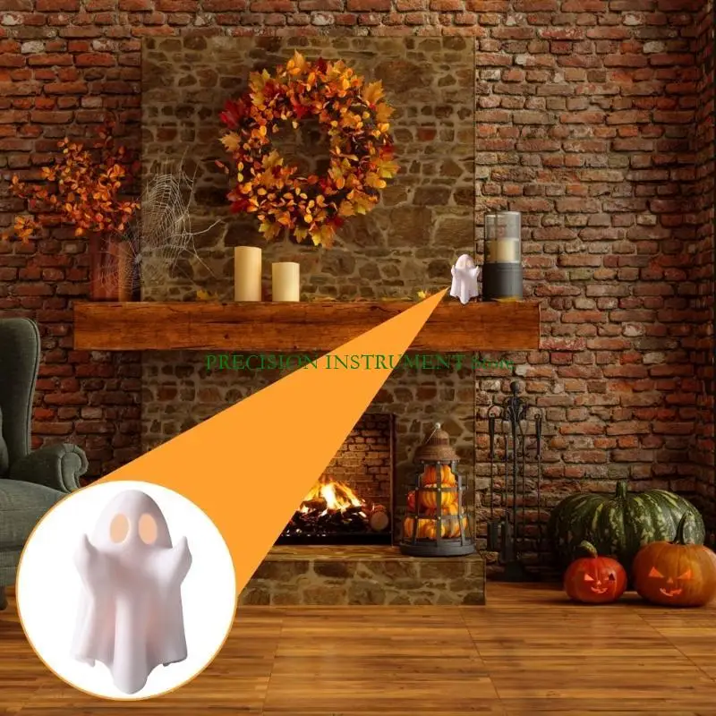 Elegant Small Specter Figure Specter Resin Artwork LED Lighted Ornament for Home Table Embellishment 37JD