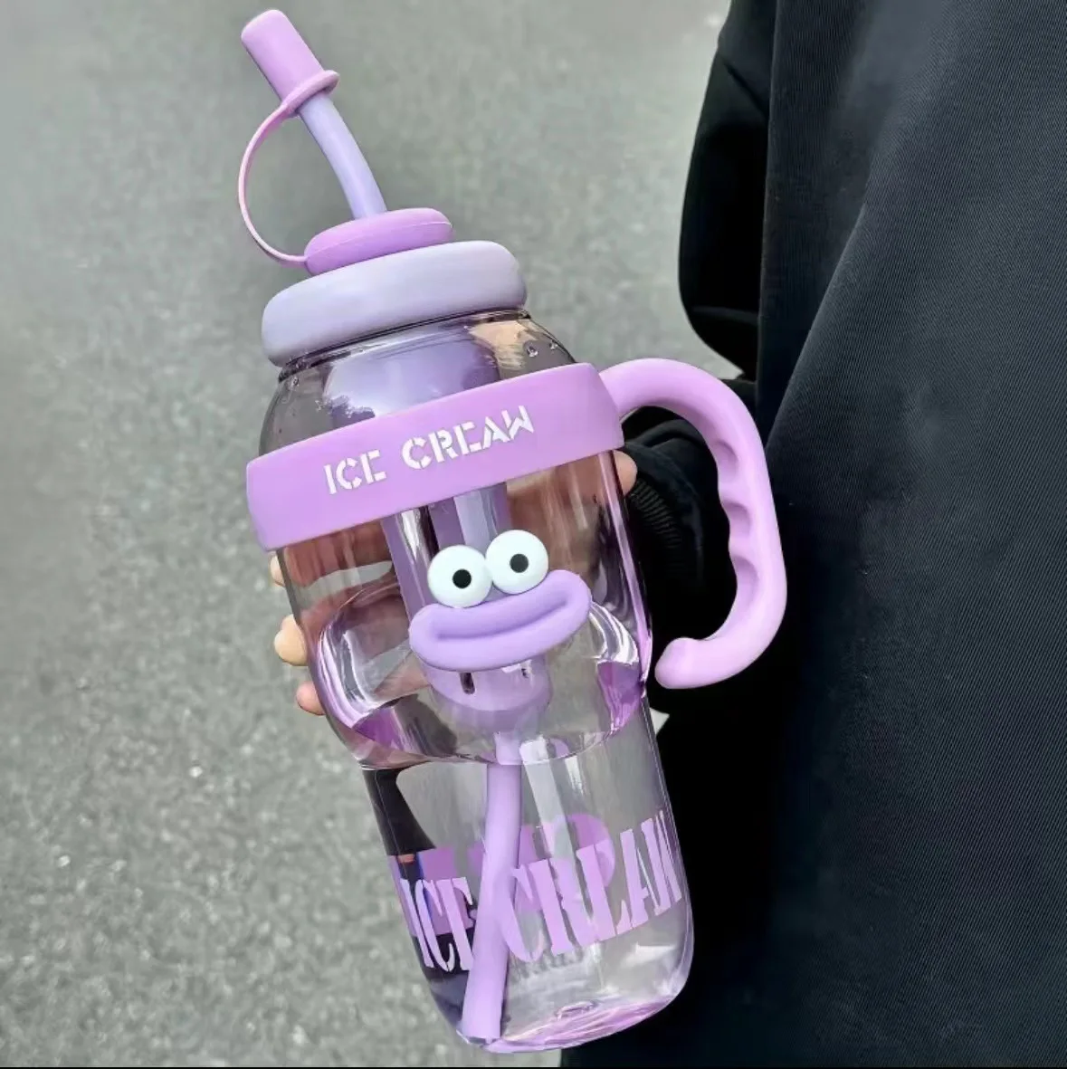 

1100 мл спортивная бутылка для воды, милая эстетичная чашка для воды большой емкости для женщин, летняя домашняя уличная портативная соломенная чашка