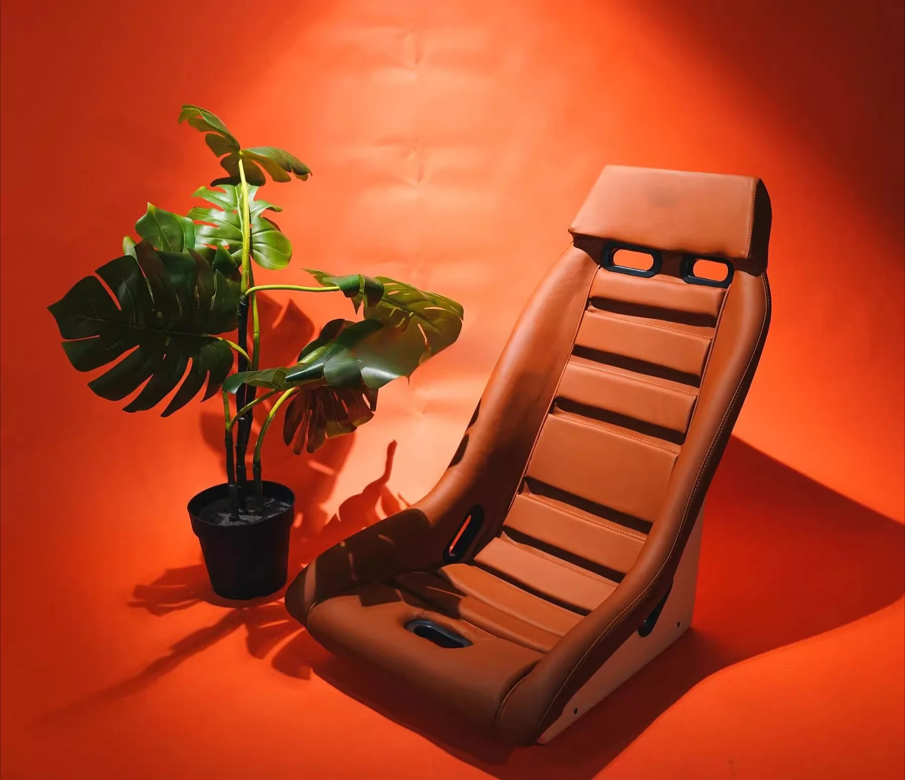 Classic Design Vintage Diamond Stitch Bucket Seat One-Piece Frame Lightweight Racing Tuning Seat