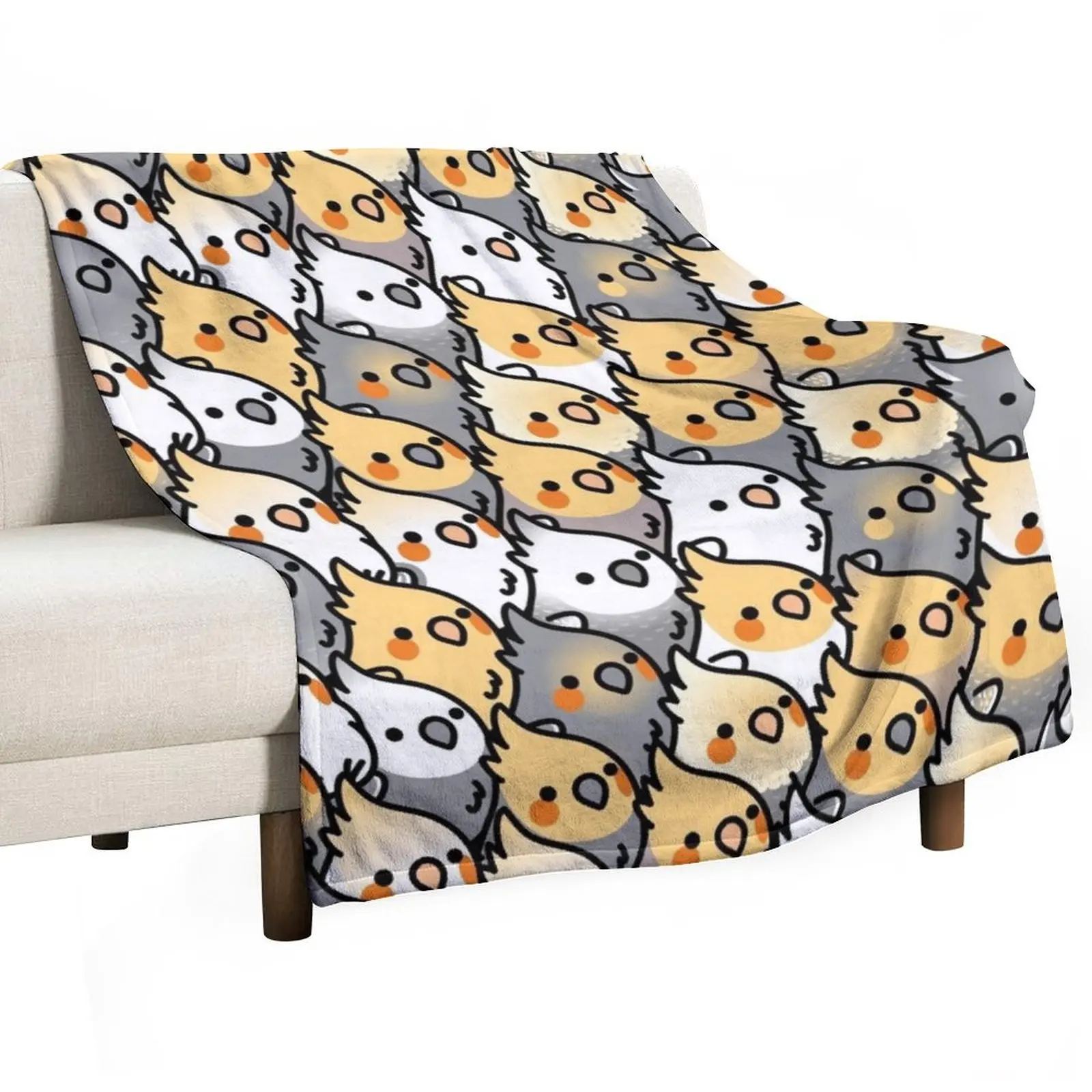 

Chubby Cockatiel Party Throw Blanket Cute Plaid Hair Blankets