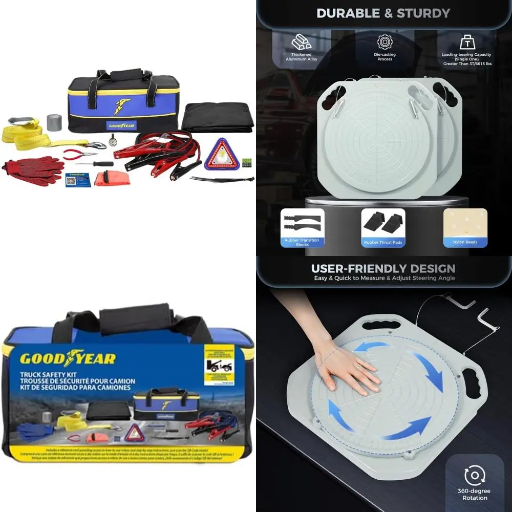 

Truck Roadside Emergency Kit with 16FT Jumper Cables and Safety Visibility Items for Men