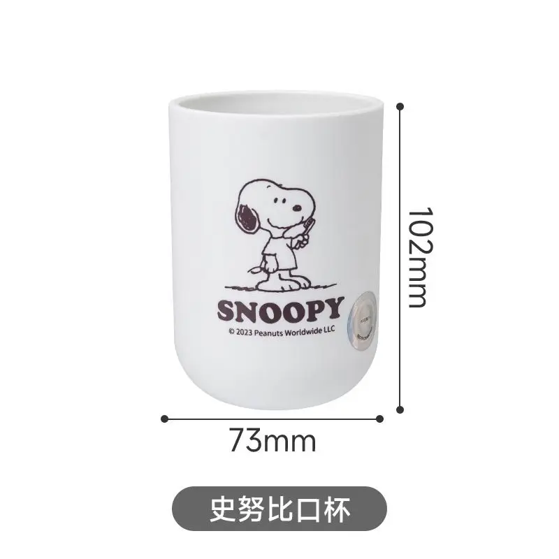 Snoopy estante de almacenamiento de artículos de tocador para el hogar, a prueba de humedad y drenaje, taza de enjuague bucal para baño, serie de platos de jabón para lavabo