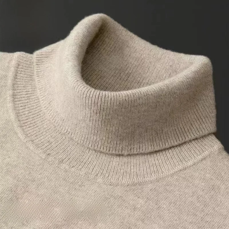 

Мужской свитер Pierre Cardin из чистой шерсти с высоким воротником, теплый базовый слой, зимний модный свободный крой, трикотаж с длинными рукавами