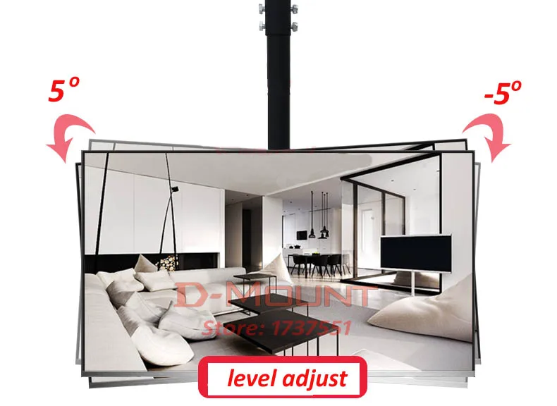 DLC-904MH Stahl 600 x 400 46 Zoll 65 Zoll 15 neigbar nach oben und unten drehbare TV-Wandhalterung LCD-Deckenhalterung Wand-Decken-LED-Ständer Plasma-TV-Halterung