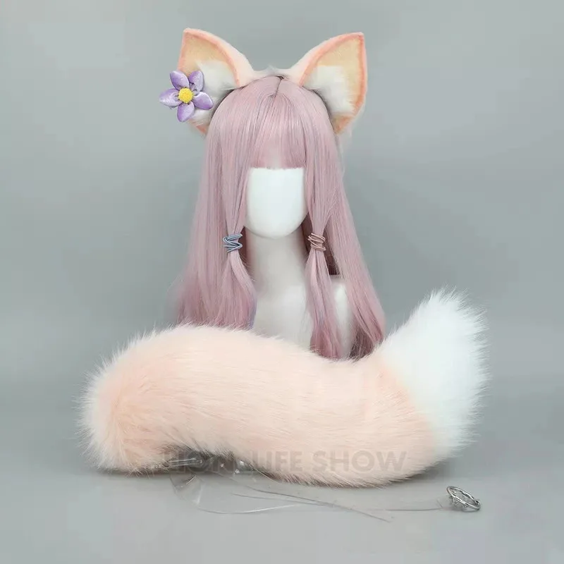 

AAA 2025 Linabell Wolf Fox ручной работы Lingna Belle's косплей уши обруч для волос хвост костюм реквизит аксессуары