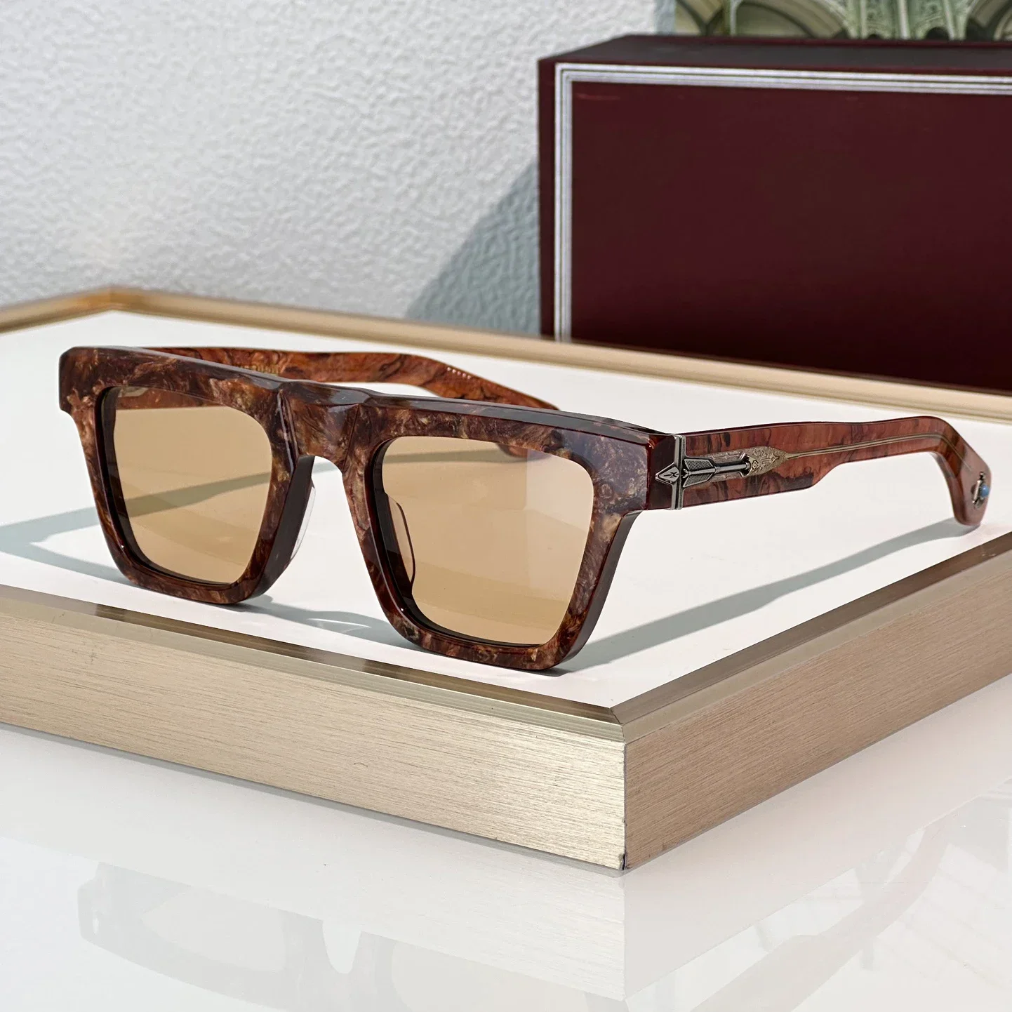نظارات شمسية عصرية للنساء والرجال طراز ALARAMIE مضادة للأشعة فوق البنفسجية لوحة كلاسيكية بإطار كامل تصميم خاص نظارات صندوق عشوائي