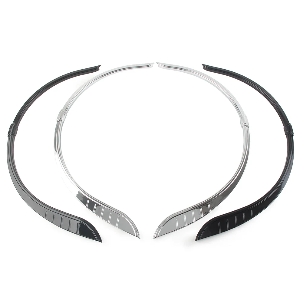 4Pcs/Set Motorbike Rear Fender Flares Skirts Trim Accent Decoration For Harley Tri-Glide Ultra FLHTCUTG 2009-2022 Chrome/Black
